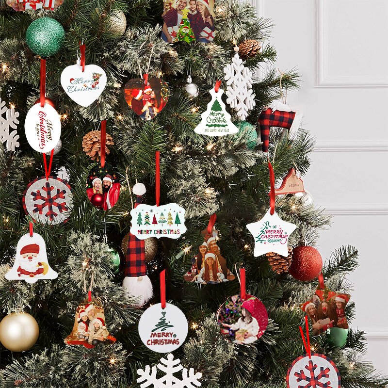 Christmas Ornament Manufacturer - Sublimation Double-sided Metal Hanging Tree