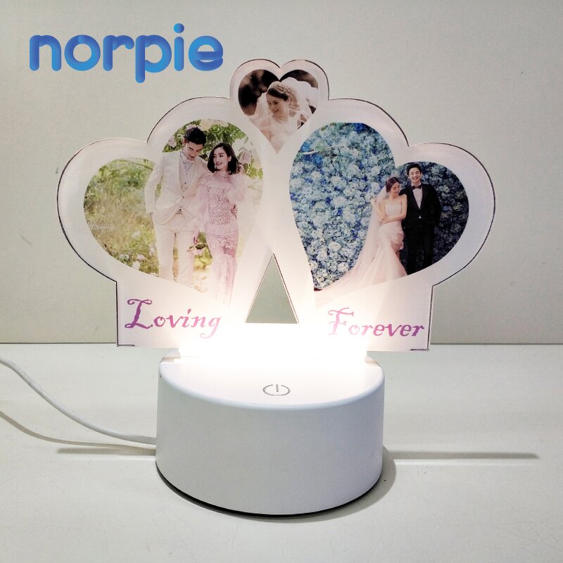 LED Lamp Manufacturer - Sublimation Acrylic Heart LED Lamp USB Display