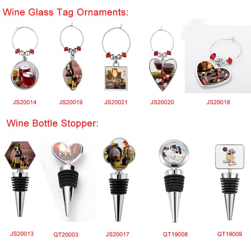 Wine Charm Manufacturer - Sublimation Blank Cork Circle Metal Drink Marker