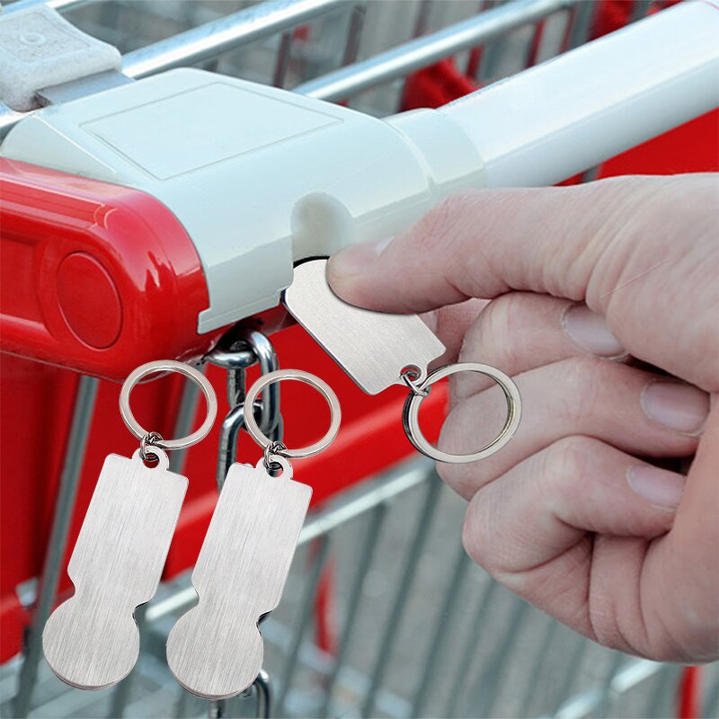 Coin Keychain Manufacturer - Shopping Cart Laser Logo European Trolley