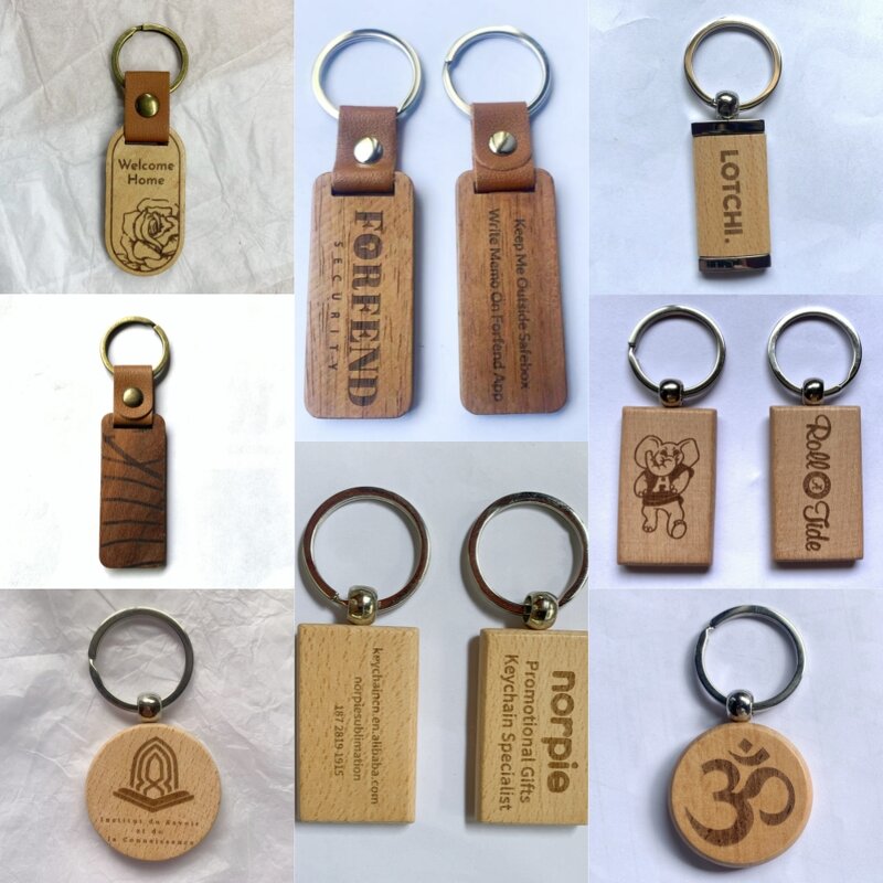 Wood Keychain Manufacturer - Light Custom Laser Engraving Branding Souvenir