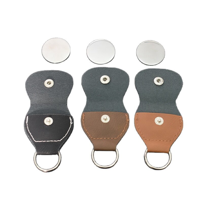Keychain Manufacturer - Blank Stainless Steel Laserable Leather Keyring