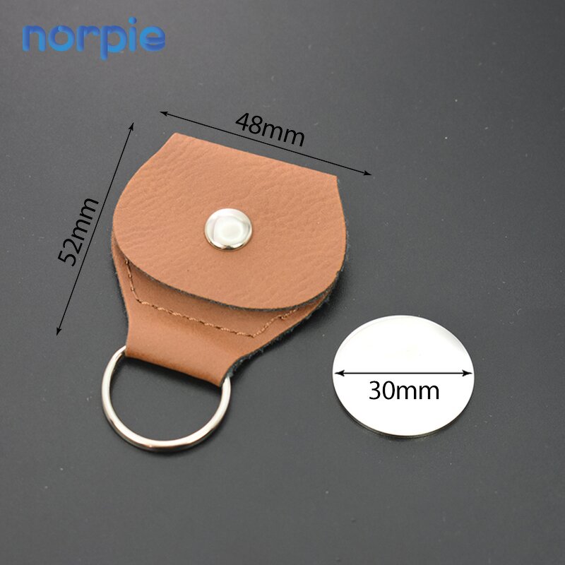Keychain Manufacturer - Blank Stainless Steel Laserable Leather Keyring