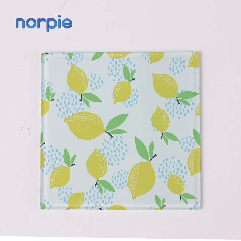 Glass Coaster Manufacturer - China Square Plain Glass Coaster with Rubber Feet