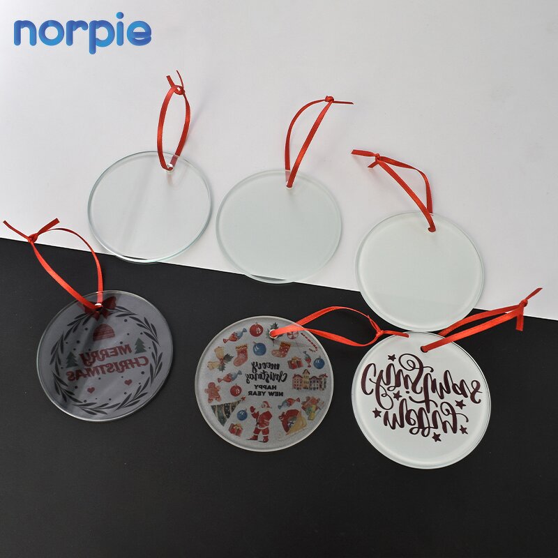 Glass Ornament Manufacturer - Sublimation Tempered Glass 8cm Christmas Gift