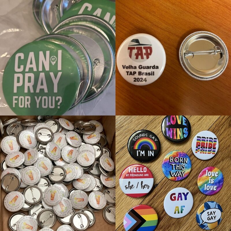 Tin Button Pin Manufacturer - Custom Logo Die Cutting CMYK Printing Souvenir