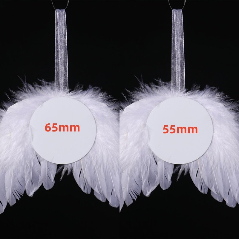 Christmas Pendent Manufacturer - Custom 65mm Sublimation Angel Wings Ornament