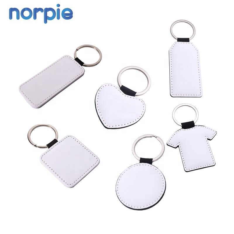 PU Leather Keychain Manufacturer - Sublimation Blank Rectangular Design Keychain