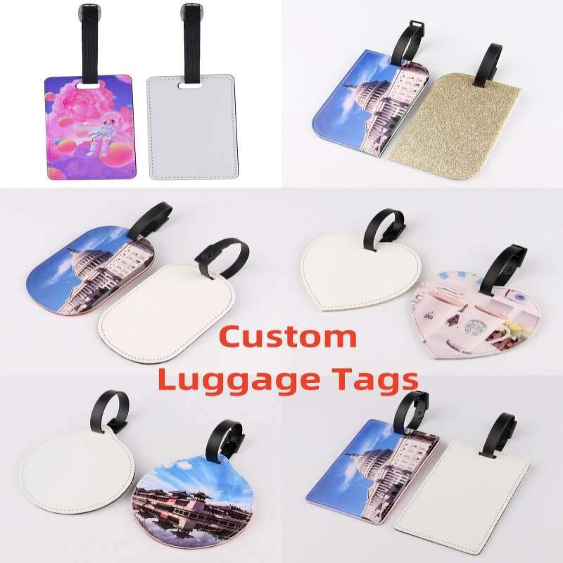 Luggage Tag Manufacturer - Sublimation PU Leather Name Label Blank ID Tag