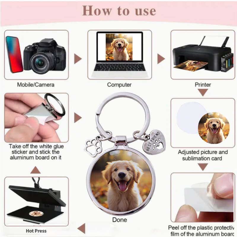 Pet Keychain Manufacturer - Custom Paw Charm Sublimation Memorial Gift