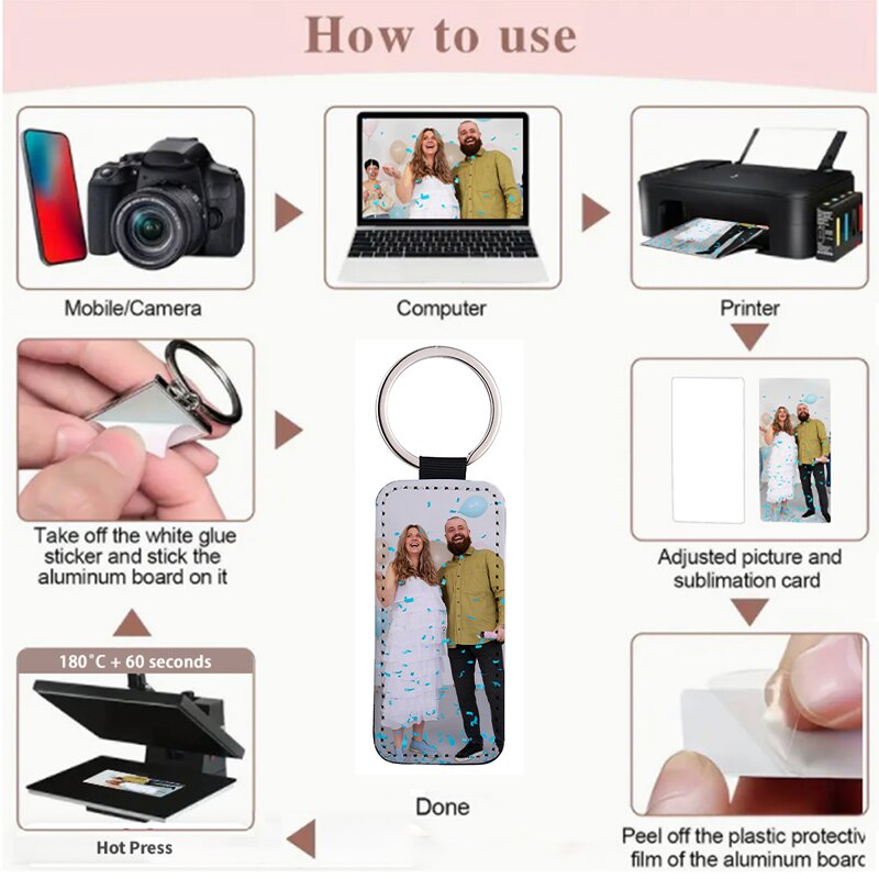 PU Keychain Manufacturer - Sublimation Blank Double-sided Heat Transfer PU