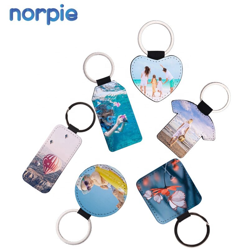 PU Leather Keychain Manufacturer - Sublimation Blank Rectangular Design Keychain
