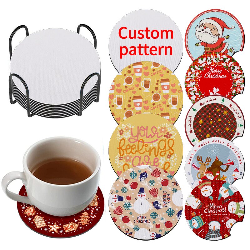 Coaster Manufacturer - Sublimation Blank Round Neoprene Cup Mat Bulk Supply