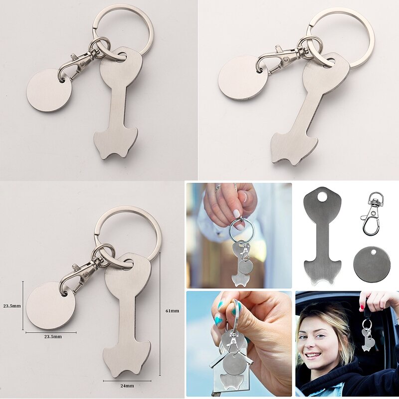 Coin Keychain Manufacturer - Laser Engraved Stainless Steel Shopping Trolley