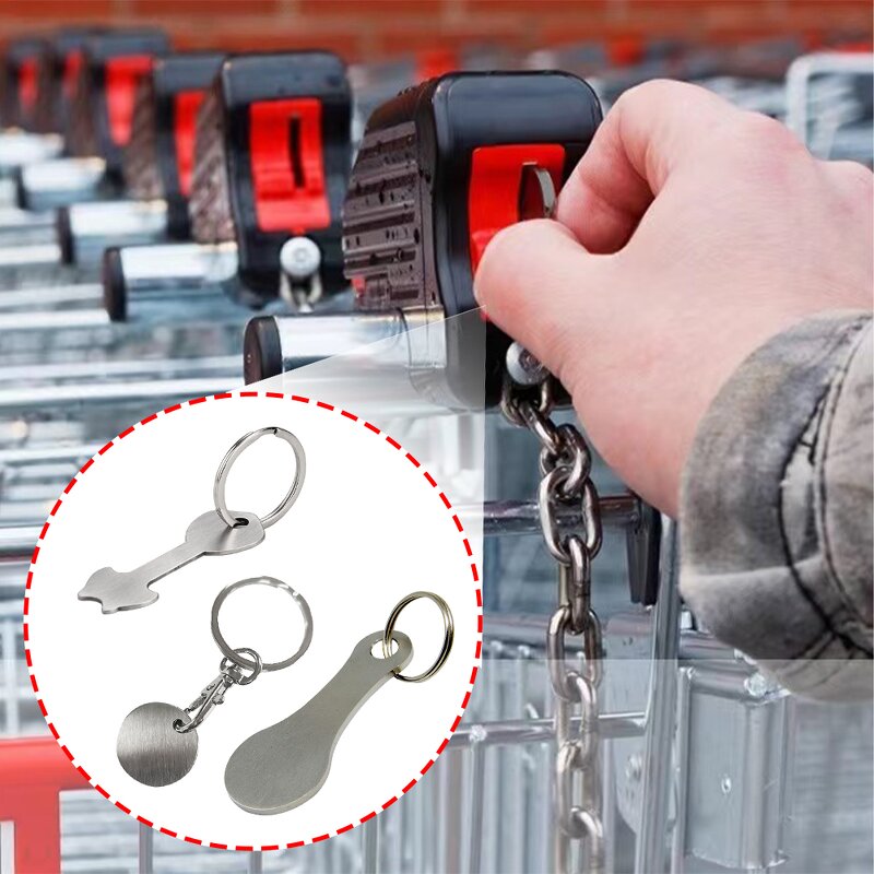 Shopping Trolley Keychain Manufacturer - Stainless Steel Portable Key Ring