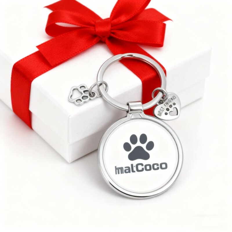 Pet Keychain Manufacturer - Custom Paw Charm Sublimation Memorial Gift