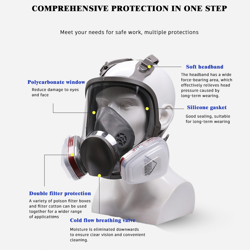 Reusable Half Face Respirator Manufacturer - 6800 Anti Chemical Gas Mask