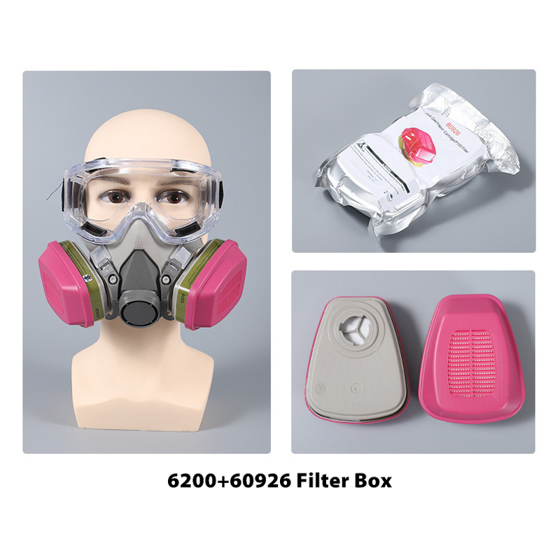 Half Face Gas Mask Manufacturer - 6200+60926 Silicone with Goggles Mask