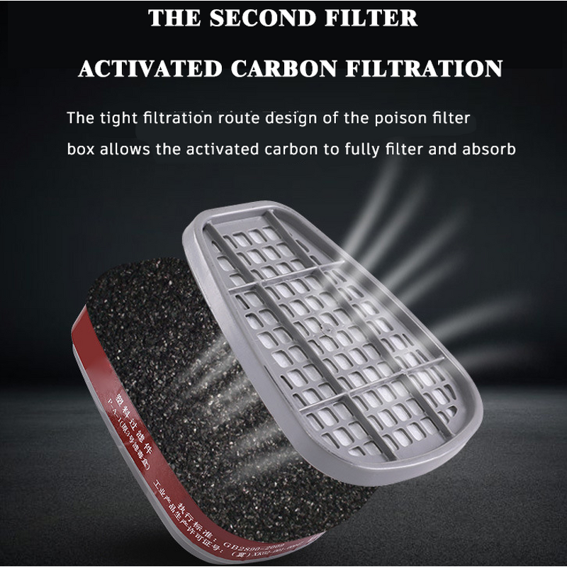 Half Face Respirator Factory - Reusable 6200 Activated Carbon Double Filter