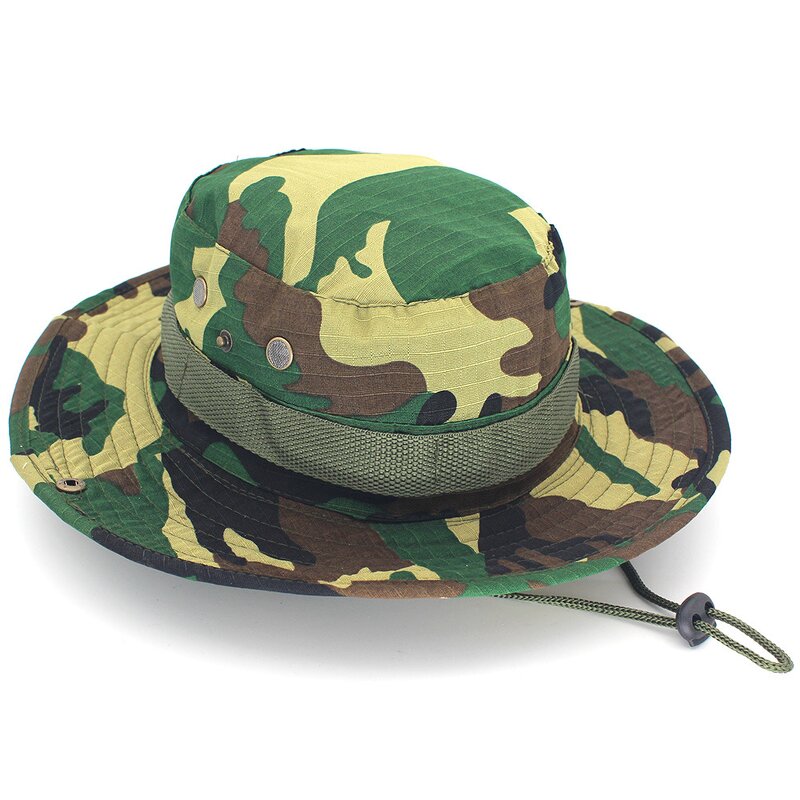 Camouflage Fisherman Hat Factory - Outdoor with String Bucket Fishing Camping
