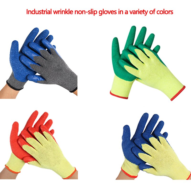 Heavy Duty Safety Gloves Supplier - Men Industrial Grip Latex Construction