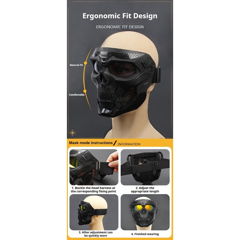 Tactical Full Face Mask Supplier - Halloween Skull Ghost Windproof Camping