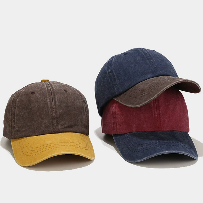 Baseball Caps Supplier - Wholesale Custom Embroidery Two-tone Washed Cotton