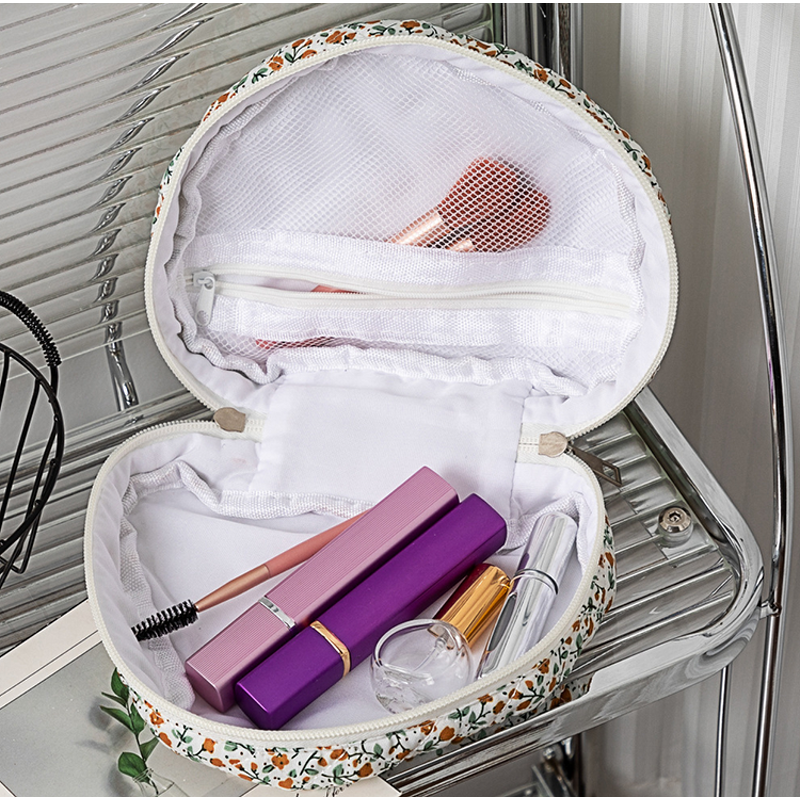 Toiletry Bag Manufacturer - Custom Logo Quilted Floral Knot Heart Shape