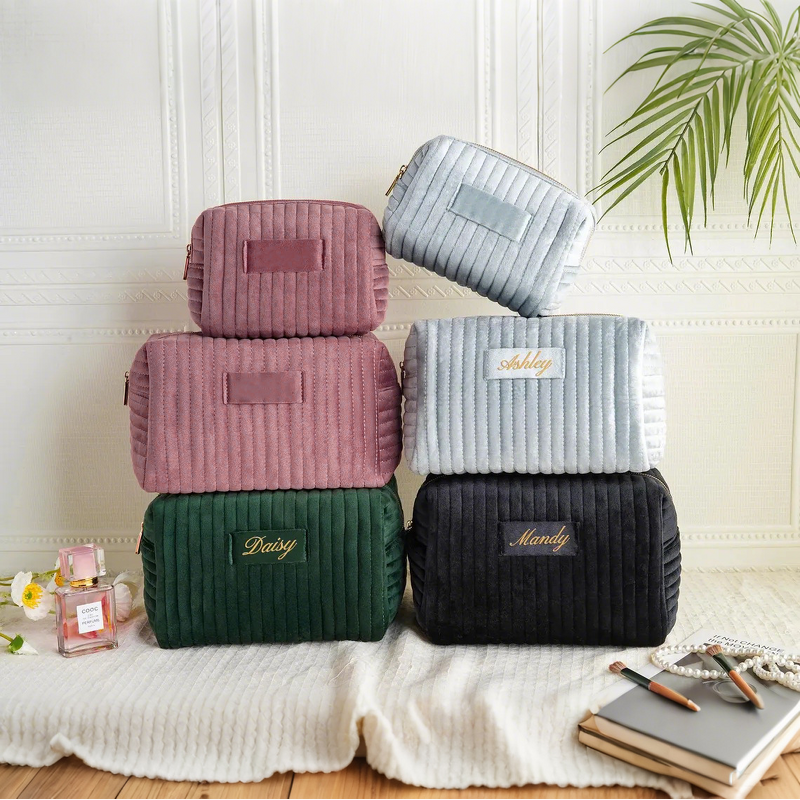 Velvet Cosmetic Bags Supplier - New Personalized Logo Portable Foldable