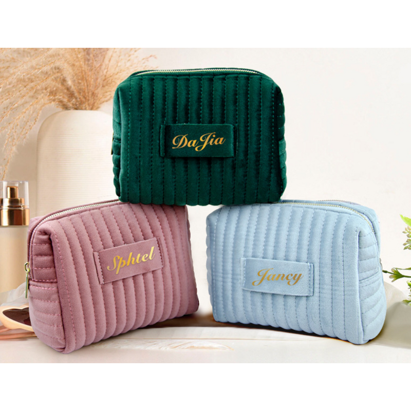 Velvet Cosmetic Bags Supplier - New Personalized Logo Portable Foldable