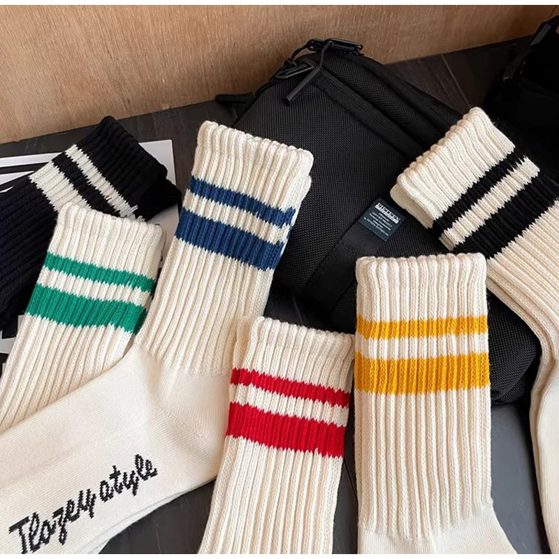 Sports Socks Supplier - Custom Thick Ribs Stripe Terry Warm Cotton Medium