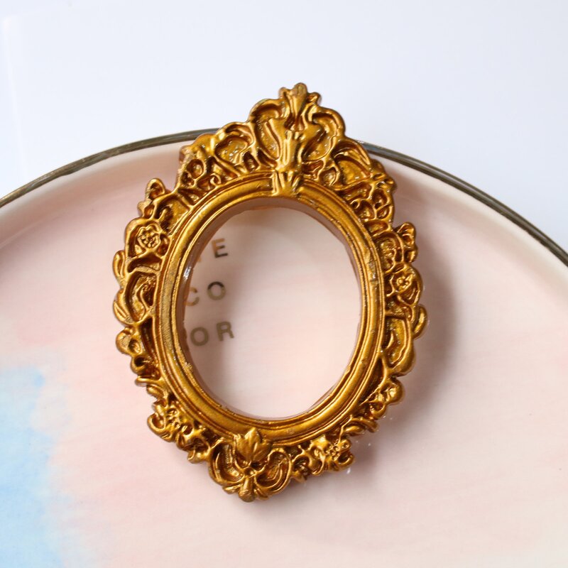 Photo Frame Resin Cabochon Factory - Electroplate Oval Shape DIY Charm