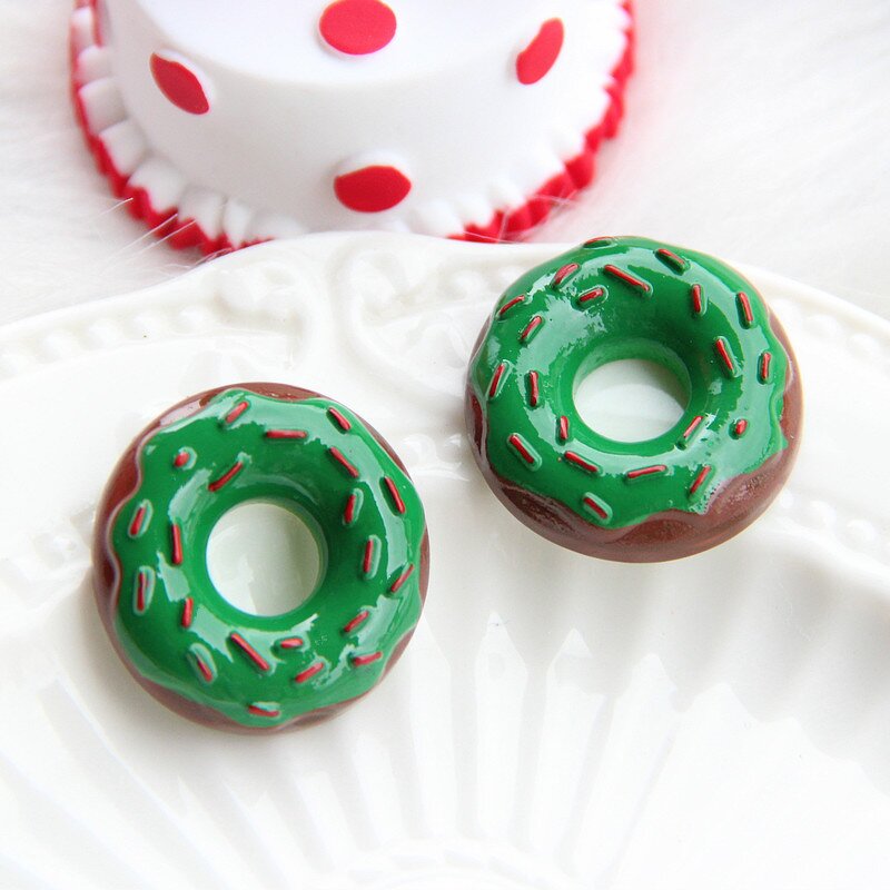 Christmas Resin Cabochon Factory - 3D Donut Garland Design DIY Keychain