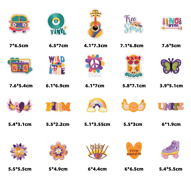 Music Iron on Patch Factory - Peace Flower Rainbow Speaker Design