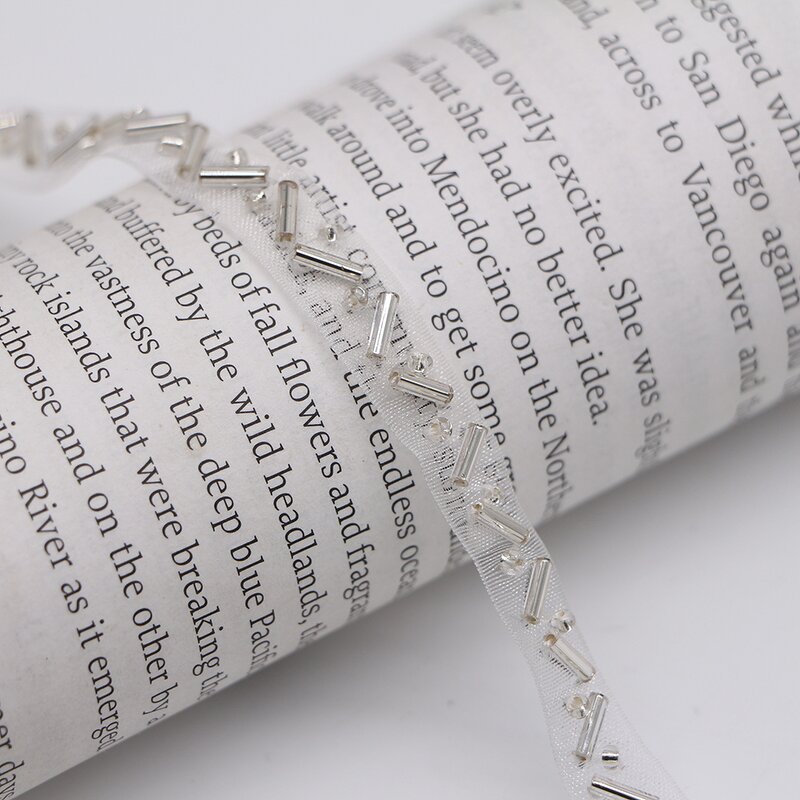 Beaded Lace Trim Manufacturer - 1cm Sanding Yarn Glass Tube Hair DIY