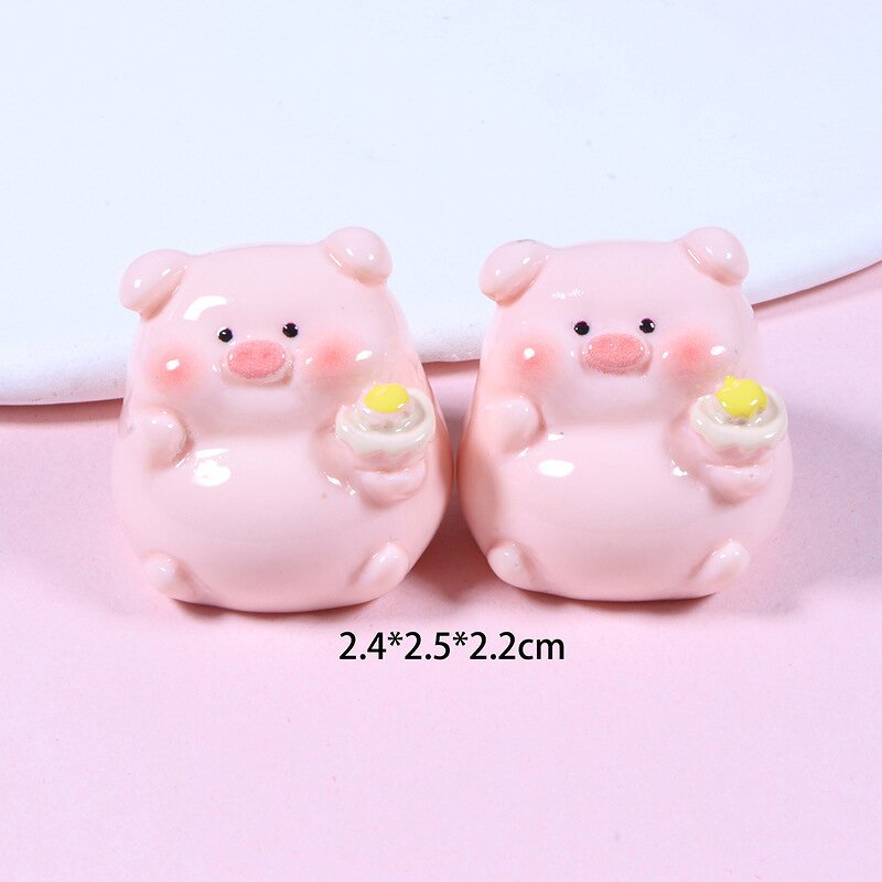 Pig Resin Cabochon Manufacturer - Kawaii Pink Fat Design Elf Props