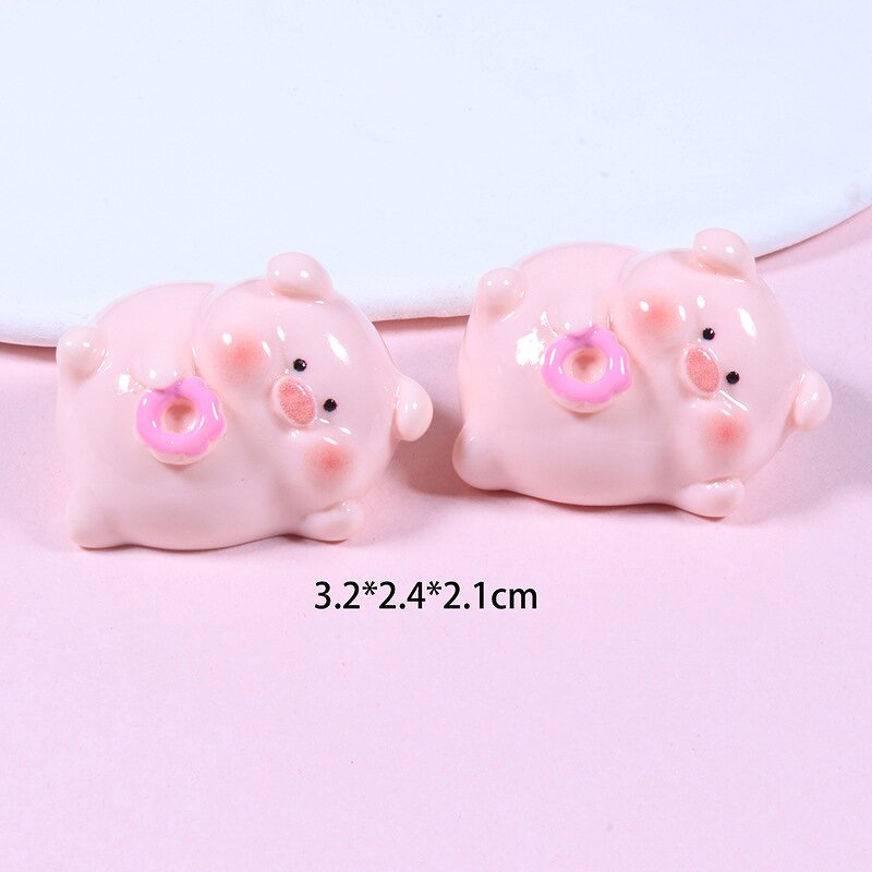 Pig Resin Cabochon Manufacturer - Kawaii Pink Fat Design Elf Props