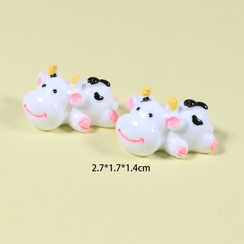 Dairy Cow Resin Charm Factory - Small 3D Miniature Infant Keyring