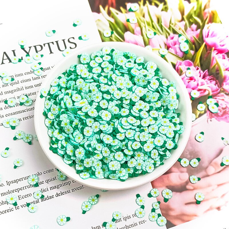 Polymer Clay Slice Factory - 5mm Daisy Flower for Nail Art Decoration