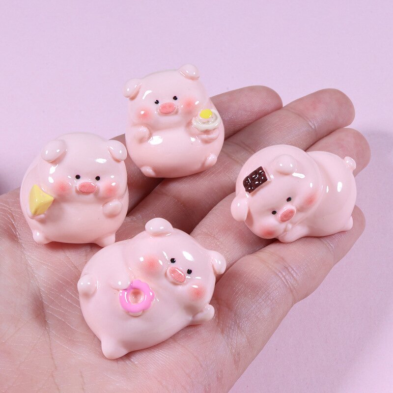 Pig Resin Cabochon Manufacturer - Kawaii Pink Fat Design Elf Props