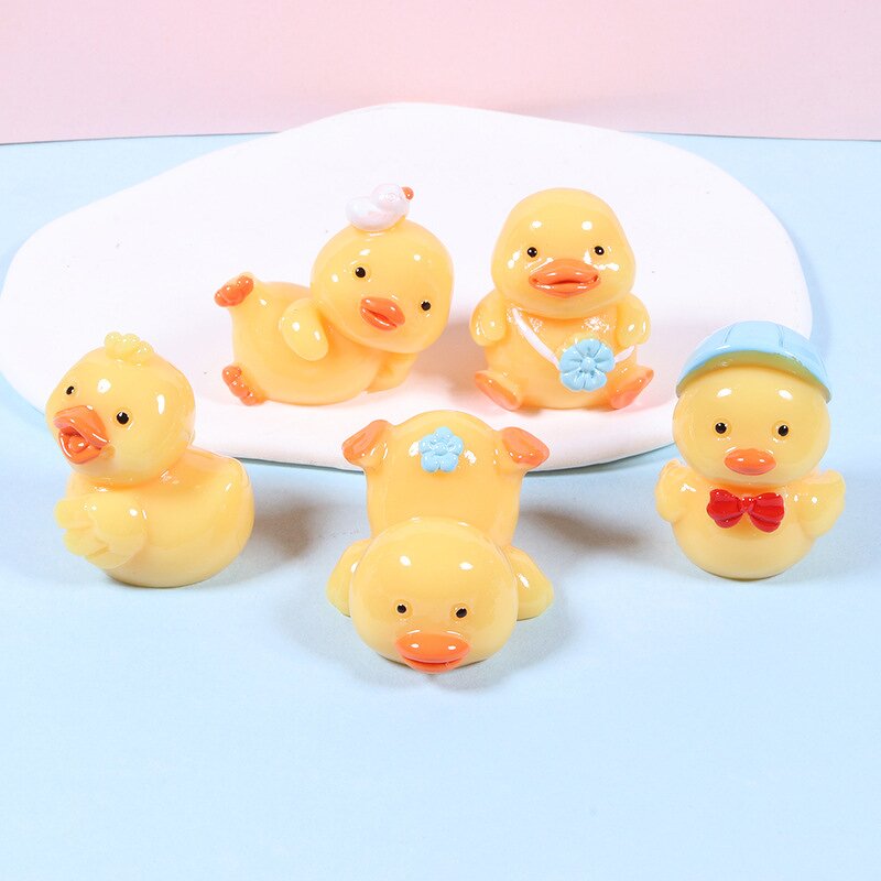Duck Resin Charm Manufacturer - Kawaii White Yellow Animal DIY Accessories
