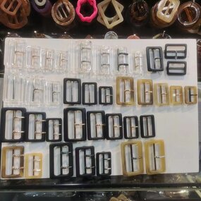 Resin Belt Buckle Factory - Rectangle Two Part Double Pin for Coat