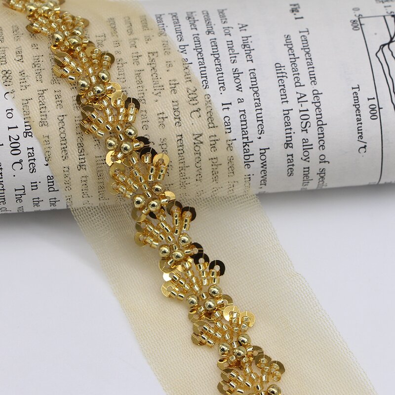 Beaded Lace Trim Factory - Custom Hand Sewing Sequin Mesh Collar