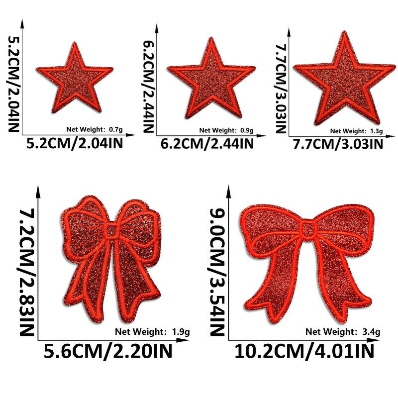 Iron on Patches Manufacturer - Heat Press Glitter Star Bow for Clothes