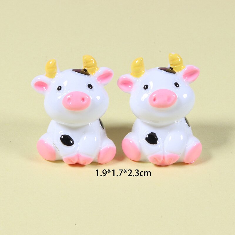 Dairy Cow Resin Charm Factory - Small 3D Miniature Infant Keyring