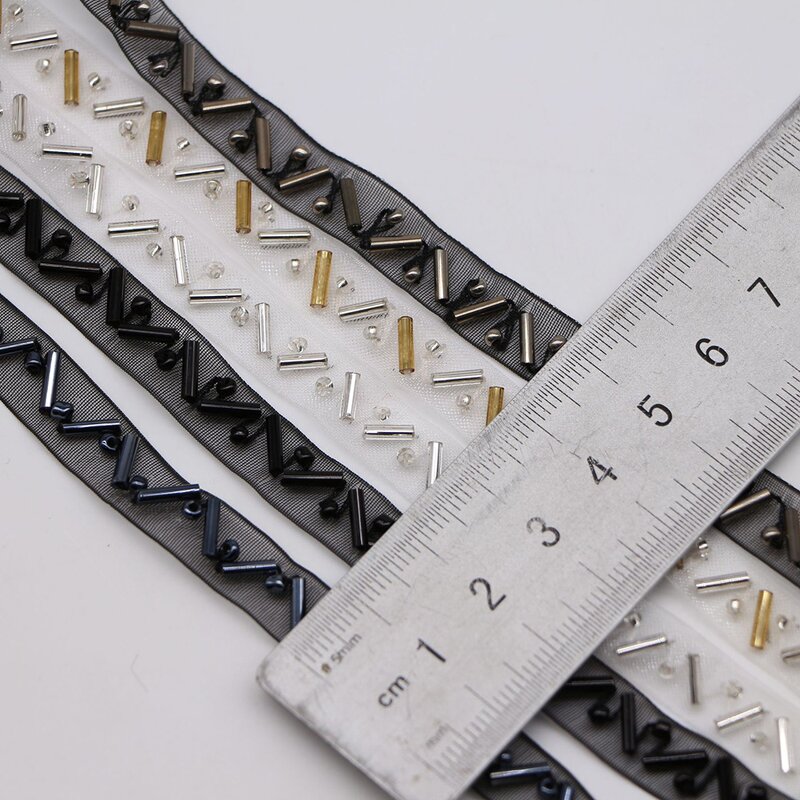 Beaded Lace Trim Manufacturer - 1cm Sanding Yarn Glass Tube Hair DIY