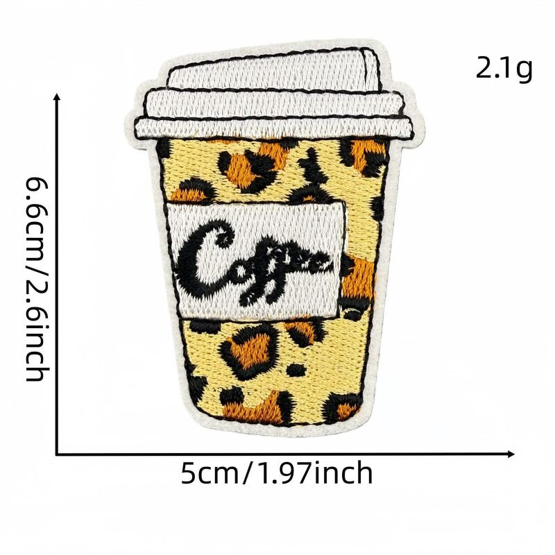 Embroidered Patches Factory - Coffee Leopard Pattern Star Heart Bow