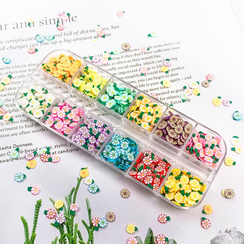 Polymer Clay Slice Factory - 5mm Daisy Flower for Nail Art Decoration