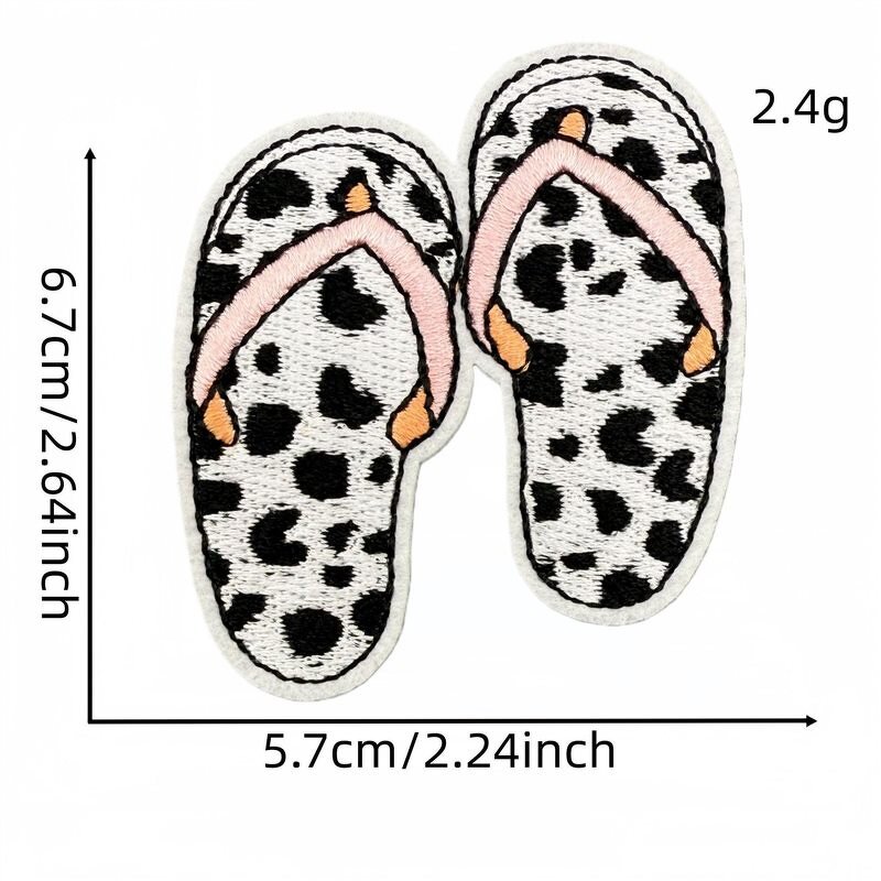 Embroidered Patches Factory - Coffee Leopard Pattern Star Heart Bow