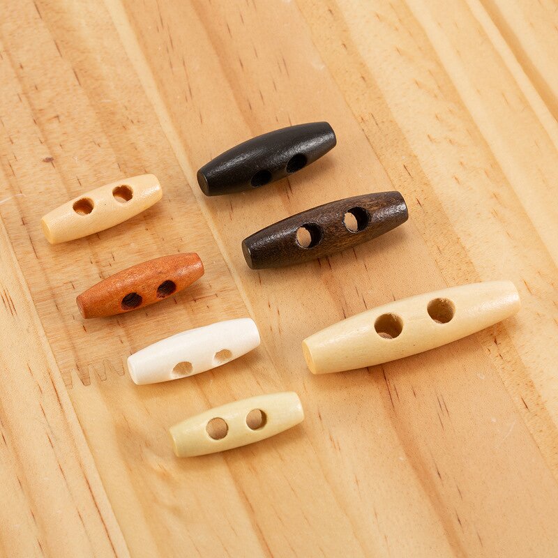 Wooden Toggle Button Factory - Custom 2 Hole Olive Shape Sew Coat